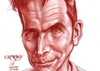 Buntstift-Zeichnung Portrait von David Tennant als Crowley/colored pencil drawing of David Tennant as Crowley