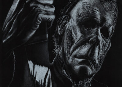 Buntstift-Zeichnung Portrait Mike Myers – Halloween/colored pencil drawing Mike Myers – Halloween