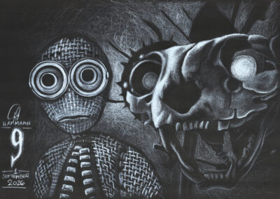 Buntstift-Zeichnung Portrait von #9/colored pencil drawing of #9 from the film by Shane Acker