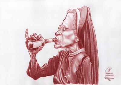 Buntstift-Zeichnung Portrait Nun Fun II/colored pencil drawing Nun Fun II