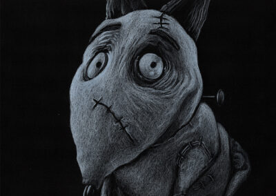 Buntstift-Zeichnung Sparky aus Tim Burtons "Frankenweenie"/colored pencil drawing Sparky from Tim Burton's "Frankenweenie"