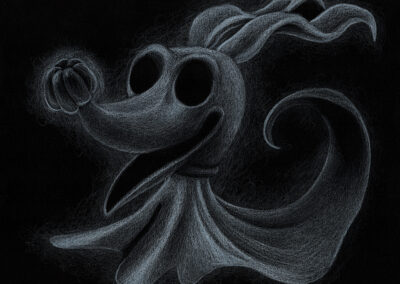 Buntstift-Zeichnung Zero aus Tim Burtons "A Nightmare Before Christmas"/colored pencil drawing Zero from Tim Burton's "A Nightmare Before Christmas"