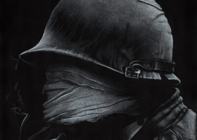 Buntstift-Zeichnung Portrait Zigarettenpause/colored pencil drawing Cigarette Break