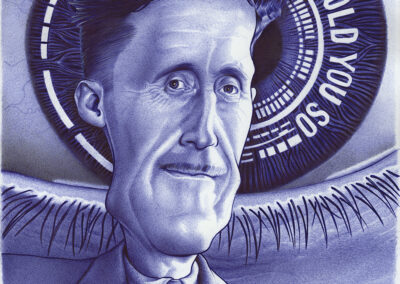 Kugelschreiber-Zeichnung Portrait von George Orwell/ballpen drawing of George Orwell