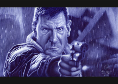 Kugelschreiber-Zeichnung Portrait von Harrison Ford als Rick Deckard/ballpen drawing of Harrison Ford as Rick Deckard