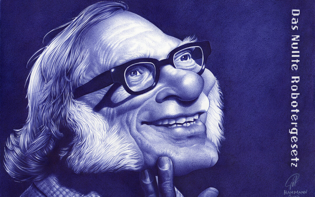 Kugelschreiber-Zeichnung Portrait von Isaac Asimov/ballpen drawing of Isaac Asimov