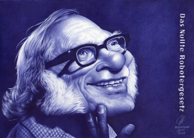 Kugelschreiber-Zeichnung Portrait von Isaac Asimov/ballpen drawing of Isaac Asimov