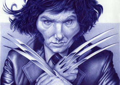 Kugelschreiber-Zeichnung Portrait von Javier Milei/ballpen drawing of Javier Milei