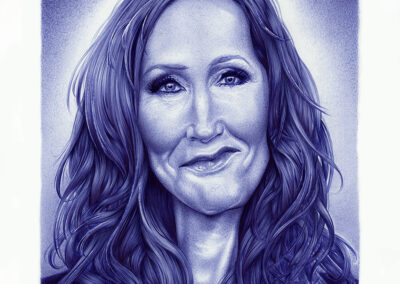 Kugelschreiber-Zeichnung Portrait von Joanne K. Rowling/ballpen drawing of Joanne K. Rowling