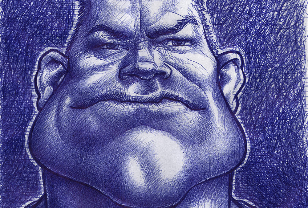 Kugelschreiber-Zeichnung Portrait von Jocko Willink/ballpen drawing of Jocko Willink