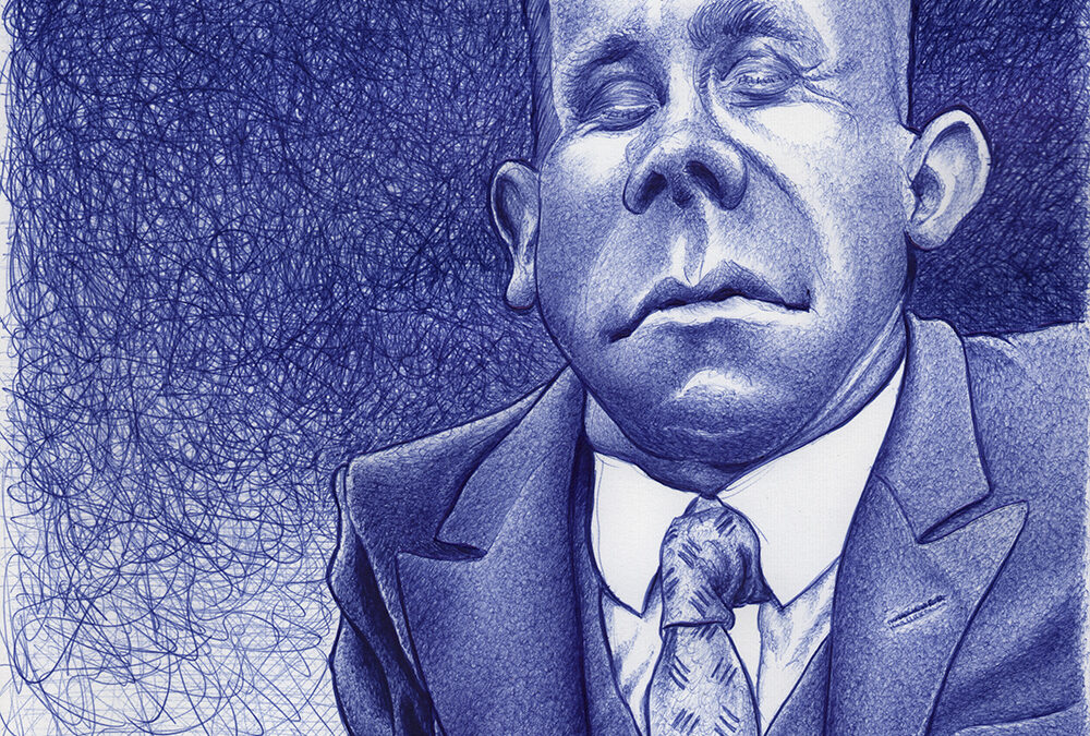 Kugelschreiber-Zeichnung Portrait Mugshot 203A/ballpen drawing of Mugshot 203A