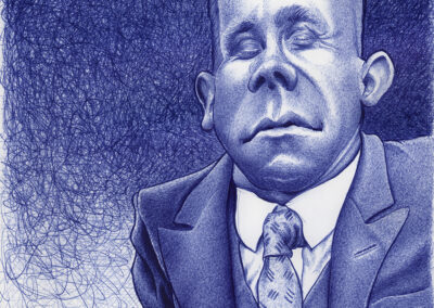 Kugelschreiber-Zeichnung Portrait Mugshot 203A/ballpen drawing of Mugshot 203A