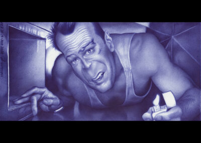 Kugelschreiber-Zeichnung Portrait Bruce Willis als John McClane in "Die Hard" | Ballpoint pen drawing portrait of Bruce Willis als John McClane in "Die Hard"