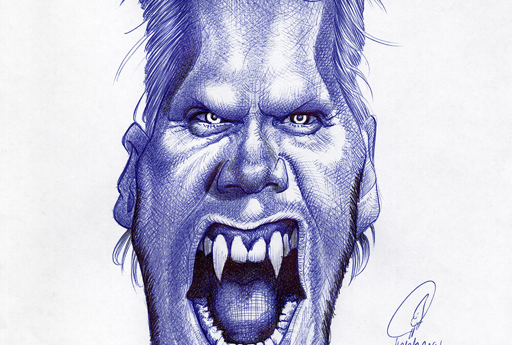 Kugelschreiber-Zeichnung von Kiefer Sutherland als Lost Boy /ballpen drawing of Kiefer Sutherland as Lost Boy