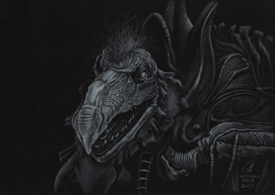 Buntstift-Zeichnung Portrait eines Skeks aus "Der dunkle Kristall"/coloured pencil drawing of a Skeks The Dark Crystal