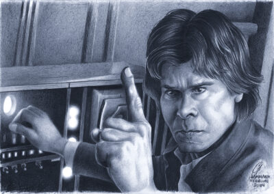 noch eine Buntstift-Zeichnung Portrait von Harrison Ford als Han Solo/another colored pencil drawing of Harrison Ford as Han Solo
