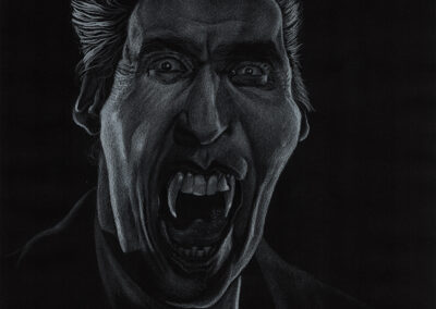 Buntstift-Zeichnung Portrait Dracula Christopher Lee/colored pencil drawing Dracula Christopher Lee