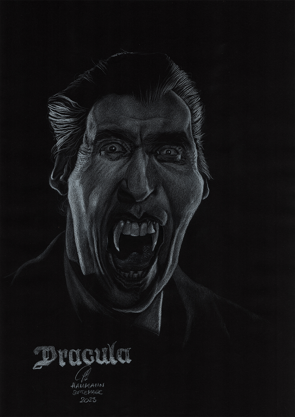 Buntstift-Zeichnung Dracula Christopher Lee/colored pencil drawing Dracula Christopher Lee